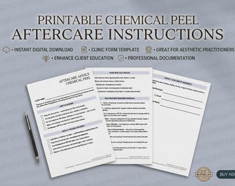 Chemical Peel Aftercare Advice | Printable PDF Aftercare Sheet | Aesthetics Clinic Template | Instant Download