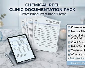 Chemical Peel Forms Bundle | 12 Printable PDFs | Aesthetics Clinic Paperwork | Instant Download