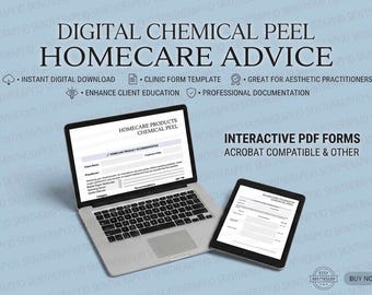 Chemical Peel Homecare Products Planner | Fillable PDF Skincare Plan | Client Homecare Sheet | Digital Download