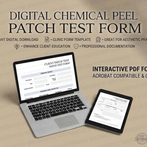 Chemical Peel Patch Test Form | Fillable PDF Template (Digital Download)