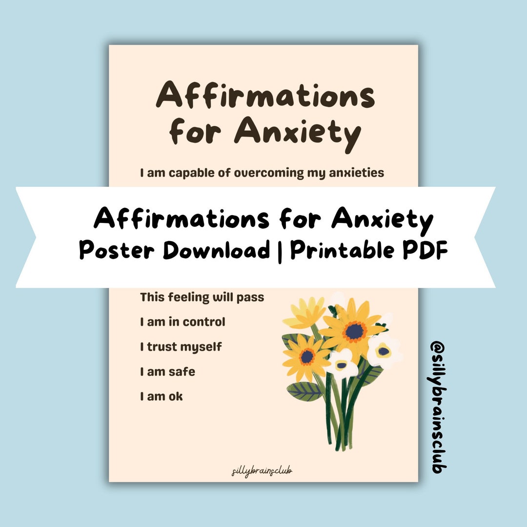 Anxiety Affirmations Poster, Mental Health Printable - Etsy