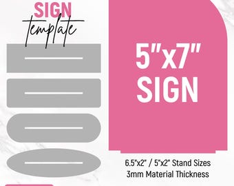 5x7 Half Arch Sign Template, Arch Sign Svg, Standing Sign Base, Social Media Sign, Business Sign, Laser Cut Files, DIY, Instant Download