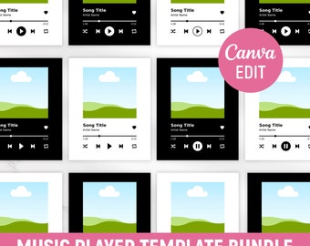 Music Player Template Canva, Music Player Plaque, Acrylic Song Art, Glass Music Player, Music Photo Frame, Album Song Cover, Canva Editable