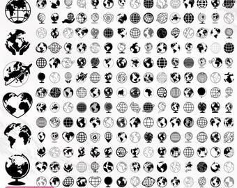 Globus geschnitten Datei, Globus Illustration, Globus Clipart, Globus Silhouette, Globus Vektor, Globus Illustration, Sofort Download