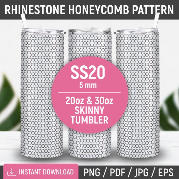 Blank Rhinestone Pattern, Rhinestone Template, Honeycomb Pattern, SS20, 5mm, 20oz - 30oz Skinny Straight Tumbler, Create Your Own Pattern
