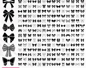 Ribbon Bow Svg Bundle, Ribbon Svg, Bow Svg, Hair Bow Svg, Bow Tie Svg, Bow Clipart, Bow Silhouette, Coquette Bow Svg, Png, Instant Download