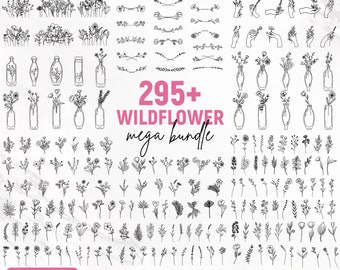 Wildflower Svg MEGA BUNDLE, Flower Svg, Floral Svg Bundle, Wildflower Svg, Floral Svg, Botanical Svg, Flower Clipart, Svg Files for Cricut