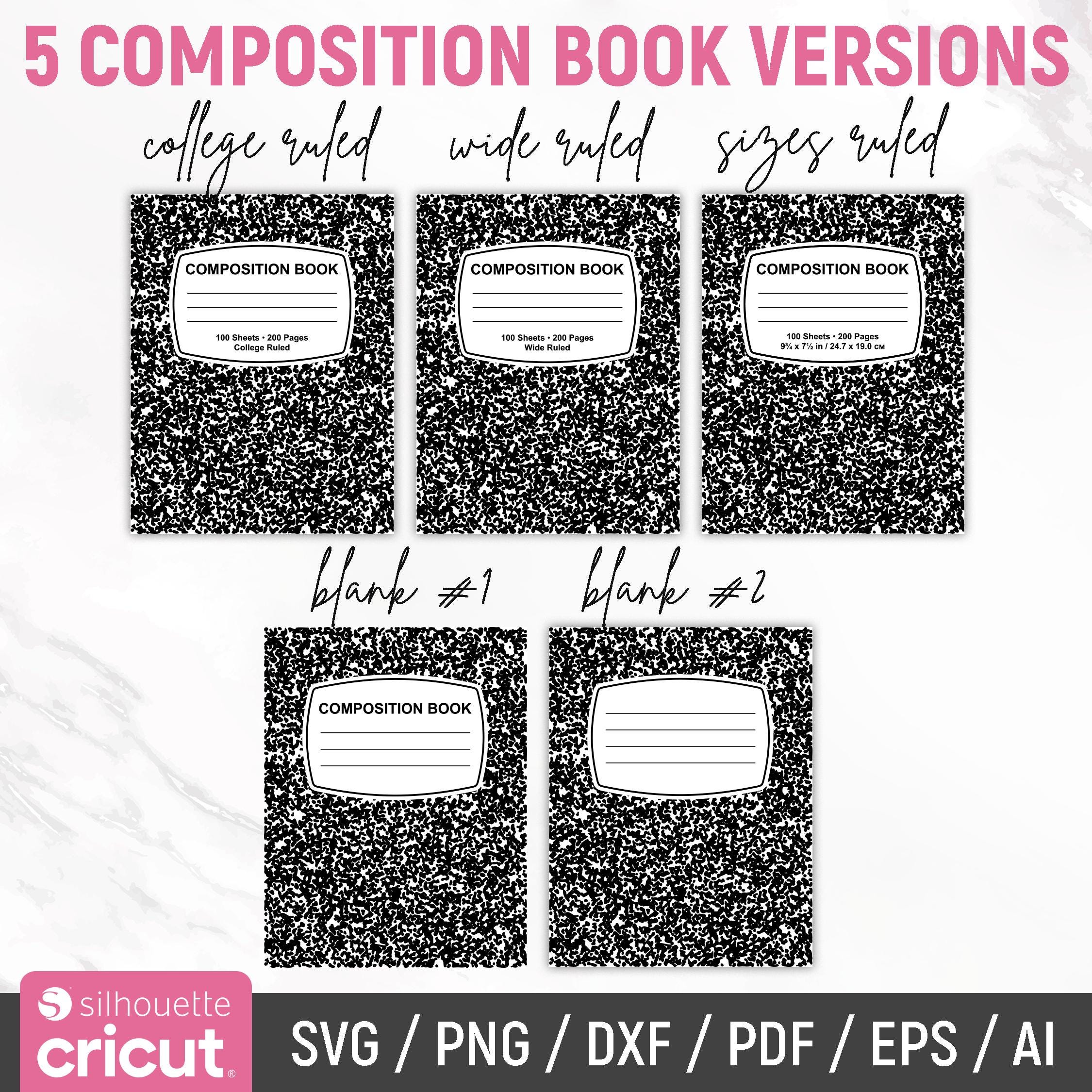Composition Book Svg, Composition Book Cover, Notebook Template ...