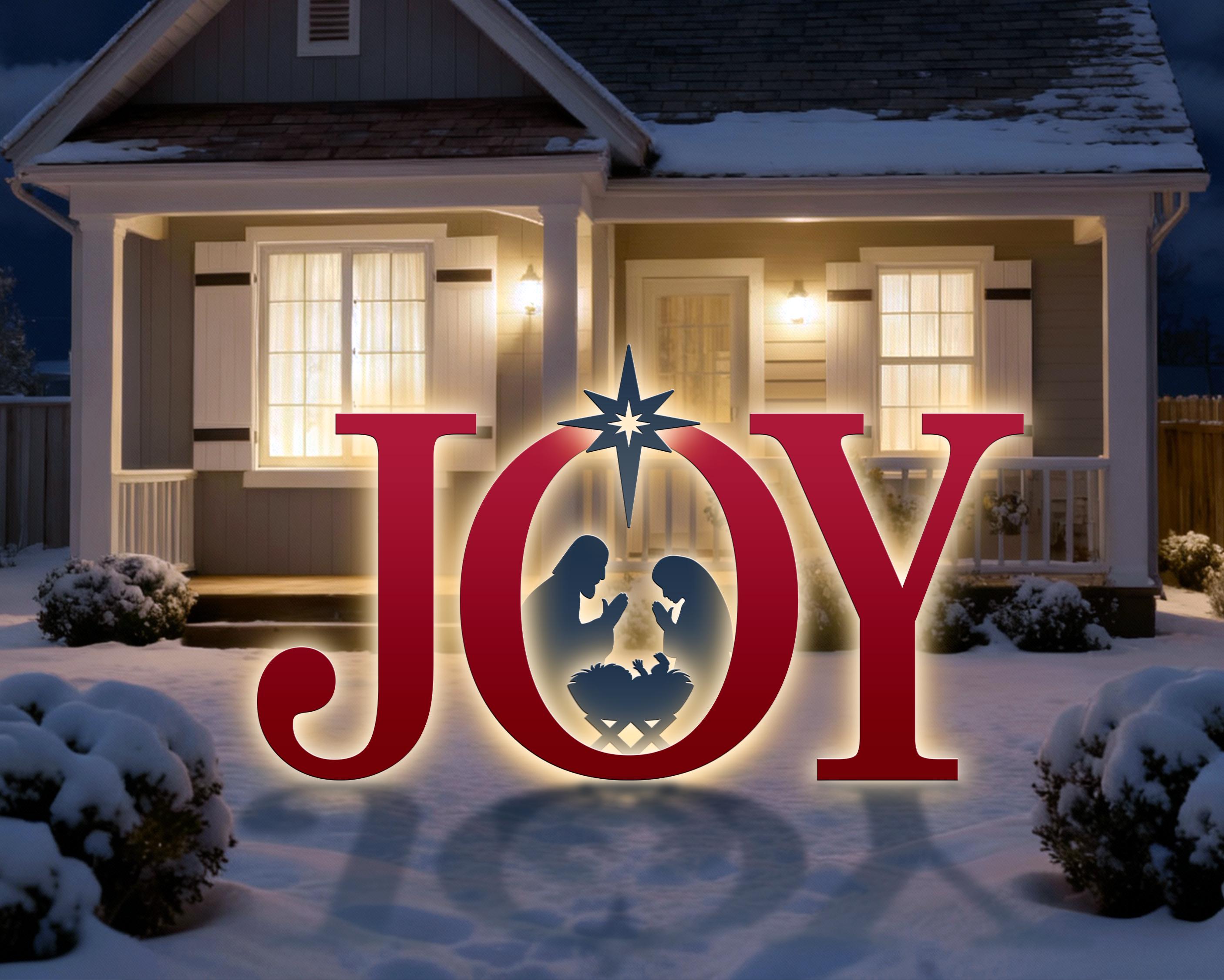 Nativity Scene JOY Template, Christmas Scene Lawn Decor, Outdoor ...