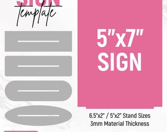 5x7 Rectangle Sign Template, Arch Sign Svg, Standing Sign Base, Social Media Sign, Business Sign, Laser Cut Files, DIY, Instant Download