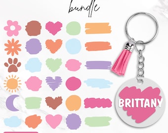 Paint Brush Strokes Svg, Paint Brush Svg, Background Svg, Keychain Svg, Round Keychain Svg, Brush Strokes Svg, Cut File, Cricut, Silhouette