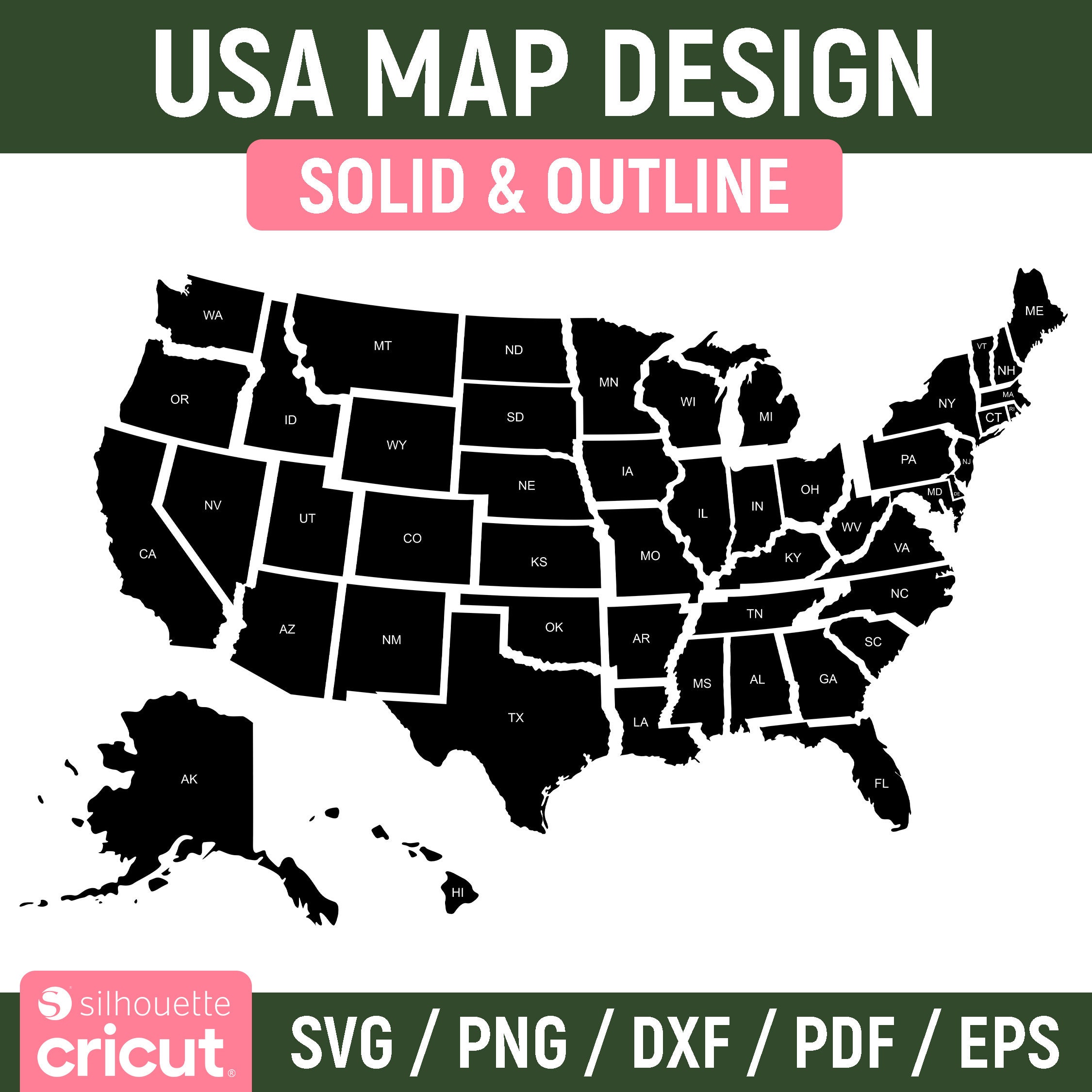USA Map Svg America Map Svg Usa State Svg States Svg America Svg Il Fullxfull.5860150765 L9tp 