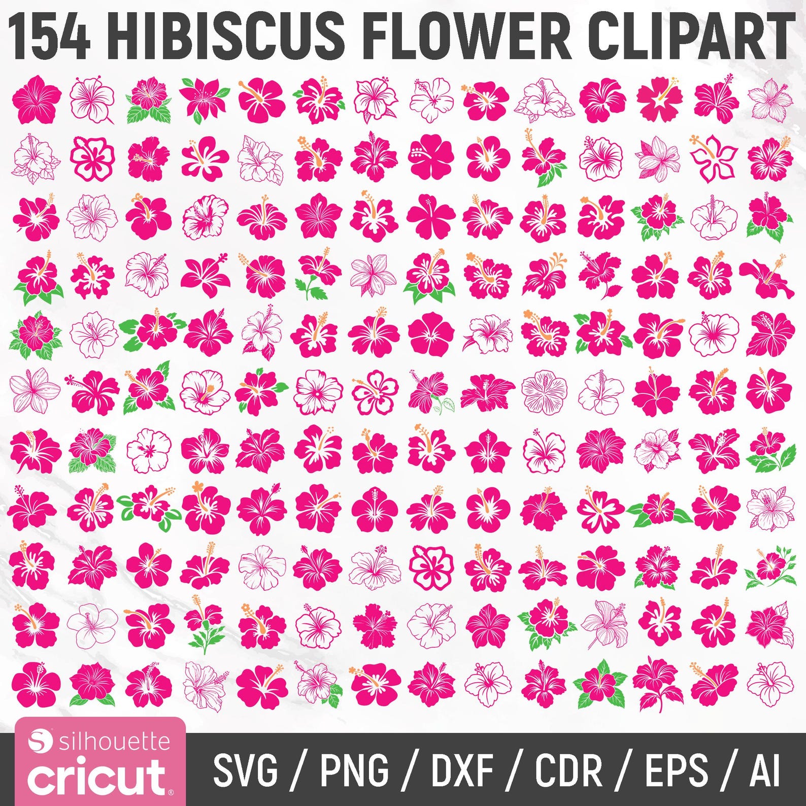 Hibiscus Svg Bundle, Tropical Flower Svg, Hawaii Flower Svg, Hibiscus ...