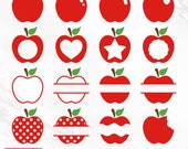 Apple Svg, Apple Monogram Svg, Split Monogram Svg, Teacher Monogram Svg, Teacher Svg, School Svg, Back To School Svg, Cut File For Cricut