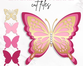 Butterfly Svg, 3D Butterfly Svg, Butterfly Template, Layered  Butterfly, Butterfly Clipart, Butterfly Wall Decor, Dxf, Png, Instant Download