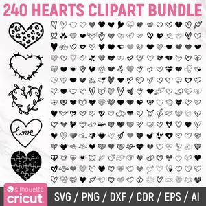 Hart Svg-bundel, hart Doodle Svg, hart Clipart, handgetekende hart Svg, open hart Svg, schets hart Svg, liefde Svg, Valentine Svg, gesneden bestand