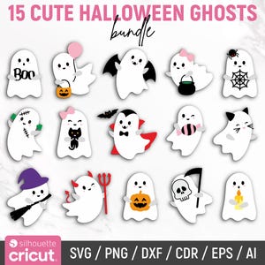 Cute Ghost Svg Bundle, Ghost Clipart, Halloween Svg, Layered Ghost, Ghost Silhouette, Ghost Vector, Boo Svg, Spooky Svg, Instant Download