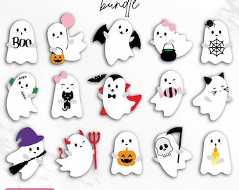 Leuke Ghost Svg-bundel, Ghost Clipart, Halloween Svg, gelaagde Ghost, Ghost silhouet, Ghost Vector, Boo Svg, Spooky Svg, Instant Download
