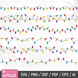 Christmas Lights Svg Bundle, Seamless Christmas Lights Pattern ...