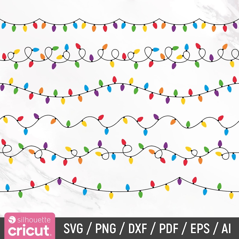 Christmas Lights Svg Bundle, Seamless Christmas Lights Pattern ...