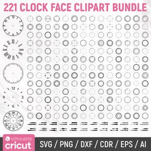 Lot de Svg cadran, chiffres romains, horloge, Svg horloge, clipart cadran d'horloge, modèle de cadran d'horloge, fichiers coupés, téléchargement immédiat