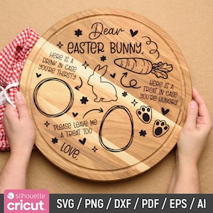Easter Tray Svg, Easter Svg, Bunny Tray Svg, Easter Plate Svg, Carrot Plate Svg, Dear Easter Cookie Tray, laserbestand, dxf, Instant Download