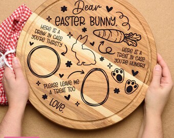 Easter Tray Svg, Easter Svg, Bunny Tray Svg, Easter Plate Svg, Carrot Plate Svg, Dear Easter Cookie Tray, Laser File, Dxf, Instant Download
