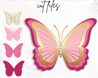 Butterfly Svg, 3D Butterfly Svg, Butterfly Template, Layered  Butterfly, Butterfly Clipart, Butterfly Wall Decor, Dxf, Png, Instant Download