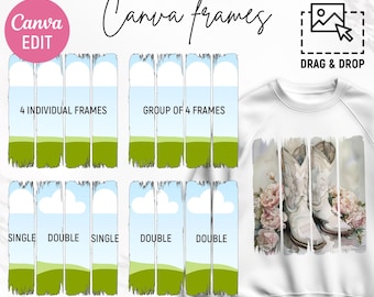 Brush Stroke Canva Frame Template, Canva Frames, Paint Stroke Frame, Brush Strokes, Canva Template, Messy Paint Effect, DIY, Canva Editable