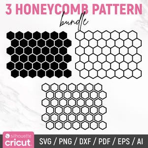 Honeycomb Pattern Svg, Seamless Hexagon Pattern, Honeycomb Bee Pattern Svg, Hexagon Pattern Vector, Laser Cut Files, Dxf, Instant Download