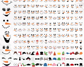 Pacchetto di facce di pupazzo di neve in formato SVG, faccia di pupazzo di neve in formato SVG, clipart faccia di pupazzo di neve, ragazza pupazzo di neve in formato SVG, uomo di neve in formato SVG, neve in formato SVG, png, file tagliati, download istantaneo