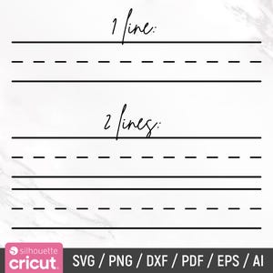 May include: A printable worksheet with two sets of lines for practicing handwriting. The first set has one line and the second set has two lines. The text "1 line:" and "2 lines:" is written above each set of lines.