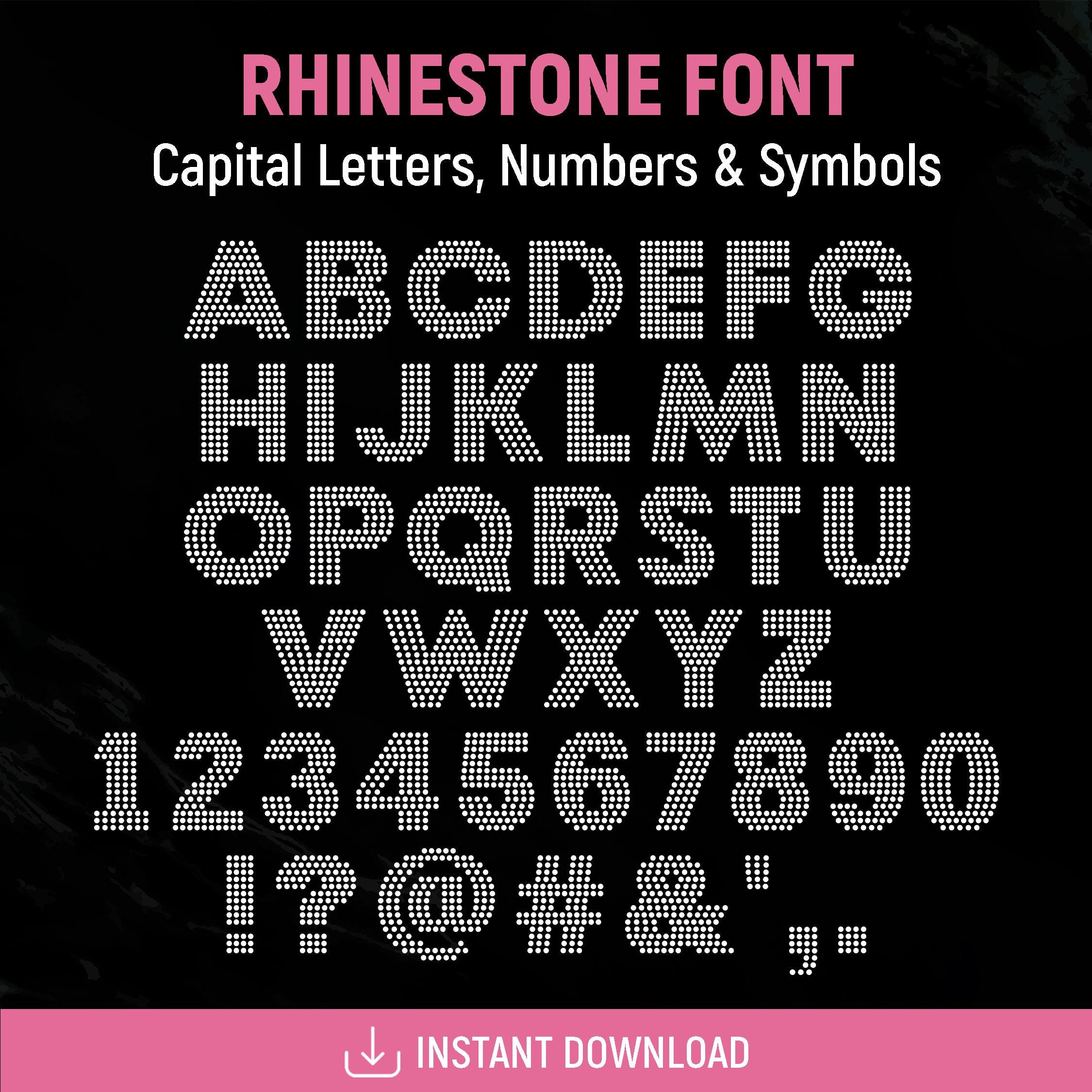 Bold Rhinestone Font, SS10, Rhinestone Alphabet, Rhinestone Letters and ...
