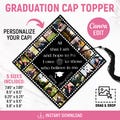 Custom Photo Graduation Cap Topper, Graduation Decoration, Class of 2026, Memory Film Photo Strip Graduation, Grad 2026, DIY, Canva Editable