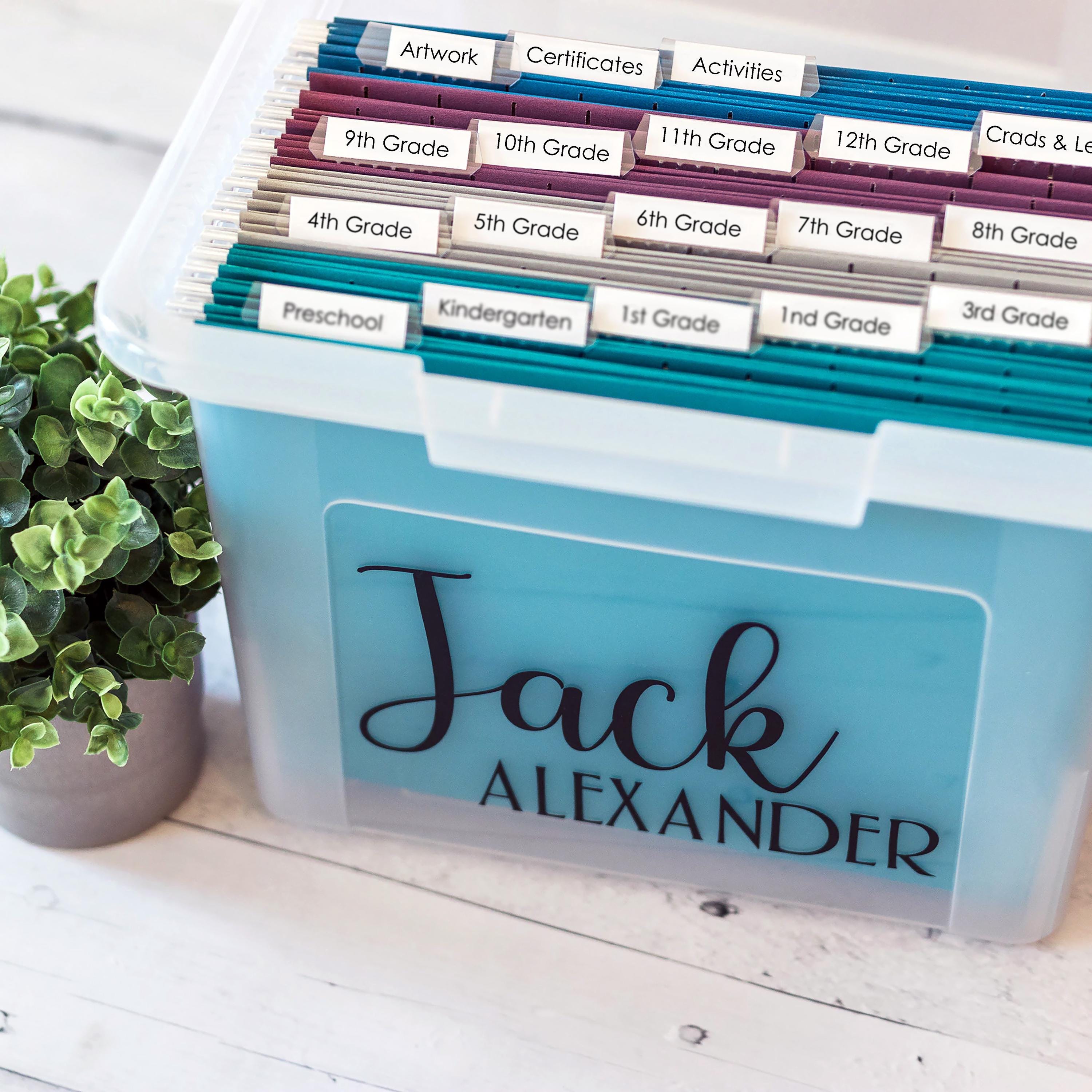 Printable Memory Box Filing System, Keepsake Box, Milestone Tote Labels ...