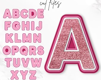 0-9 Shadow Alphabet Letters Bold Svg, Birthday Cake or Cupcakes Topper, Layered Alphabet Svg, Party Favor, Cricut, dxf, Instant Download
