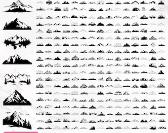 Mountain Svg Bundle, Trees Svg, Forest Svg, Forest Tree Svg, Mountain Clipart, Travel Svg, Landscape Svg, Adventure Svg, Instant Download