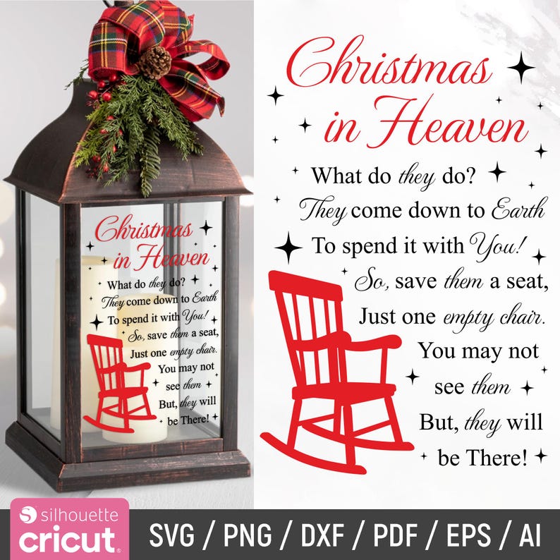 Christmas in Heaven Lantern, Christmas in Heaven Svg, Lost Loved One at