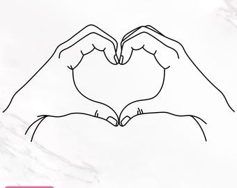 Heart Hands Svg, Custom Heart Hands, Love Hands Svg, Heart Sign Svg, Heart Shape Hands Svg, Valentine's Day, Cricut, Png, Instant Download
