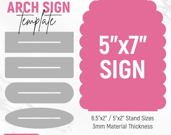 5x7 Scalloped Arch Sign Template, Arch Sign Svg, Standing Sign Base, Social Media Sign, Business Sign, Laser Cut Files, Instant Download