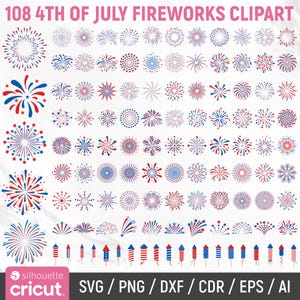 Pacote de Fogos de Artifício SVG de 4 de Julho, SVG de 4 de Julho, Dia da Independência, Fogos de Artifício nos EUA, SVG de Fogos de Artifício, Clipart de Fogos de Artifício, Download Instantâneo