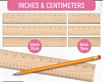 Laser Cut Ruler Bundle, Inches and Centimeters, Horizontal Ruler Markings, Laser Cutting Wood, Laser Cut File, Cricut, Silhouette, Glowforge