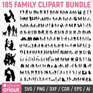 Family SVG Bundle, Family Clipart, Family Silhouette, Fathers Day Svg, Family Vector, Mom Svg, Dad Svg, Children Svg, Png, Instant Download