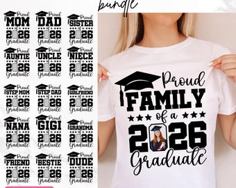 Paquete SVG de "Graduado Orgulloso 2026", SVG de Graduación, SVG de "Graduado Orgulloso", SVG de Familia de Graduados, SVG de Graduado, Foto de Graduación 2026, Descarga Instantánea