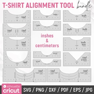 Outil d'alignement de t-shirts Svg, règle pour t-shirts Svg, guide de placement des t-shirts, guide de conception, guide de placement de la chemise, col en V adulte tout-petit