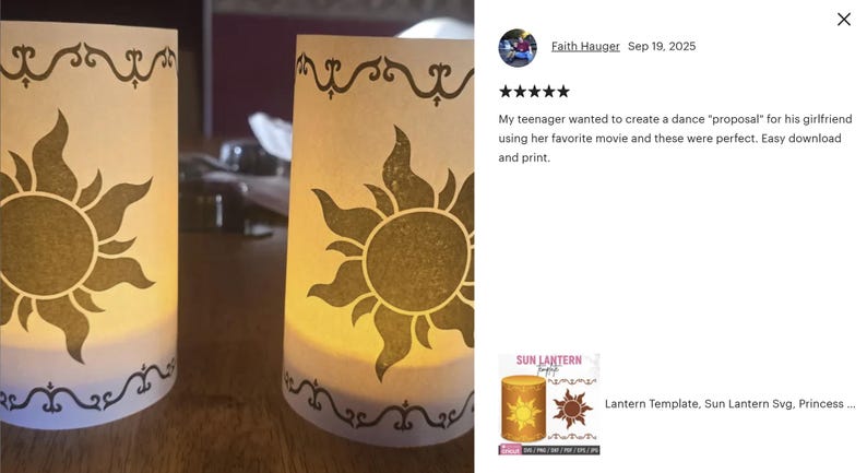 Lantern Template, Sun Lantern Svg, Princess Sun Svg, Tangled Lantern, Hanging Paper Lantern, Floating Paper Lantern, DIY, Instant Download image 5
