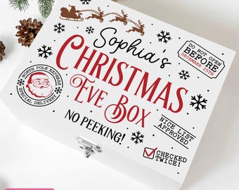 Editable Christmas Eve Box Svg, Christmas Eve Crate Svg, Xmas Box Svg, Glowforge, Cricut, Silhouette, DIY, Cut Files, Png, Instant Download