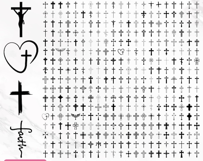 Jesus Cross SVG Bundle PNG Files, Crucifix Svg, Christian Cross SVG ...