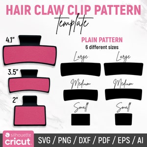Hair Claw Clip Template Svg, Hair Claw Cover Template, Leather Hair Claw Pattern, Custom Faux Leather Claw Clip Design, dxf, Laser Cut File