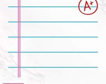 Lined Paper Svg, Notebook Paper, Personalized Teacher Name, Line Teacher Paper, School Svg, Teacher Gift Svg, Silhouette, Cricut, Png, Dxf